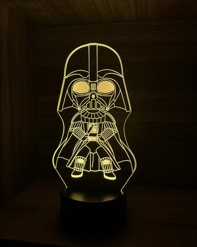 Lámpara De Noche 3d Darth Vader Star Wars Holograma Regalo - Negro