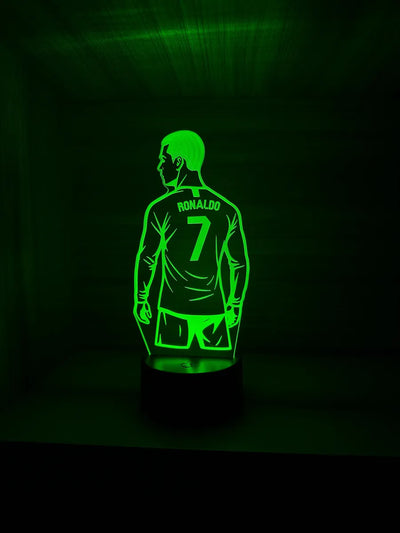 Lámpara De Noche Led Cristiano Ronaldo Cr7 Holograma Regalo - Negra
