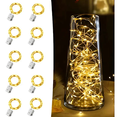 Luz Micro Led Con Pilas Alambre Hada Extension Larga Cálida