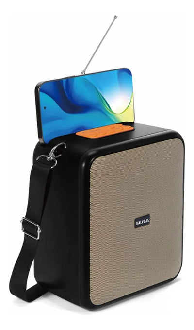 Parlante Radio Bluetooth Portatil Microfono Micro Sd Fm Color Gris