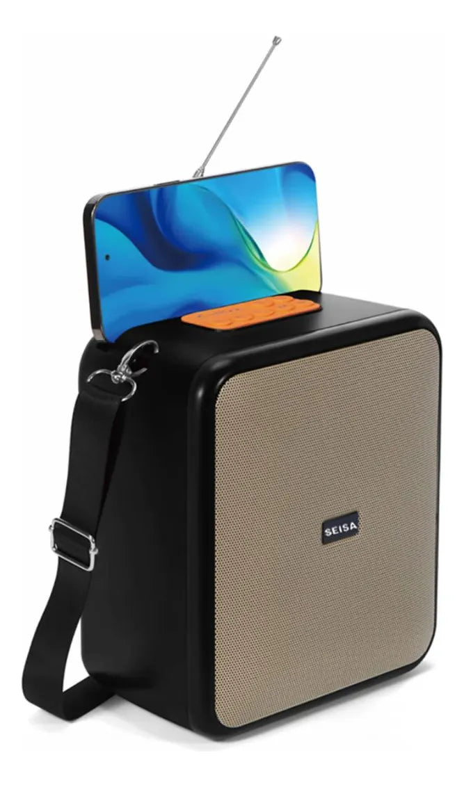 Parlante Radio Bluetooth Portatil Microfono Micro Sd Fm Color Gris