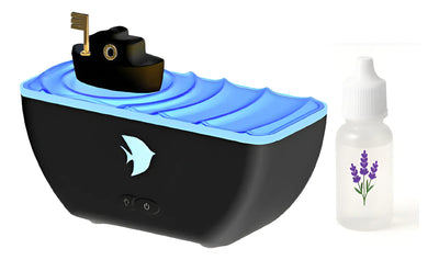 Humidificador Difusor Aromas Forma Barco Luz Led + Esencia - Negro