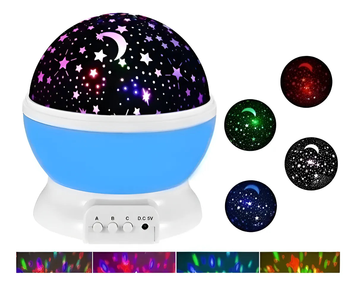 Lampara Proyector Giratorio Estrellas Luz Regalo Niños Bebé - Multicolor