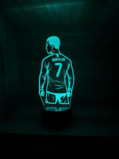 Lámpara De Noche Led Cristiano Ronaldo Cr7 Holograma Regalo - Negra