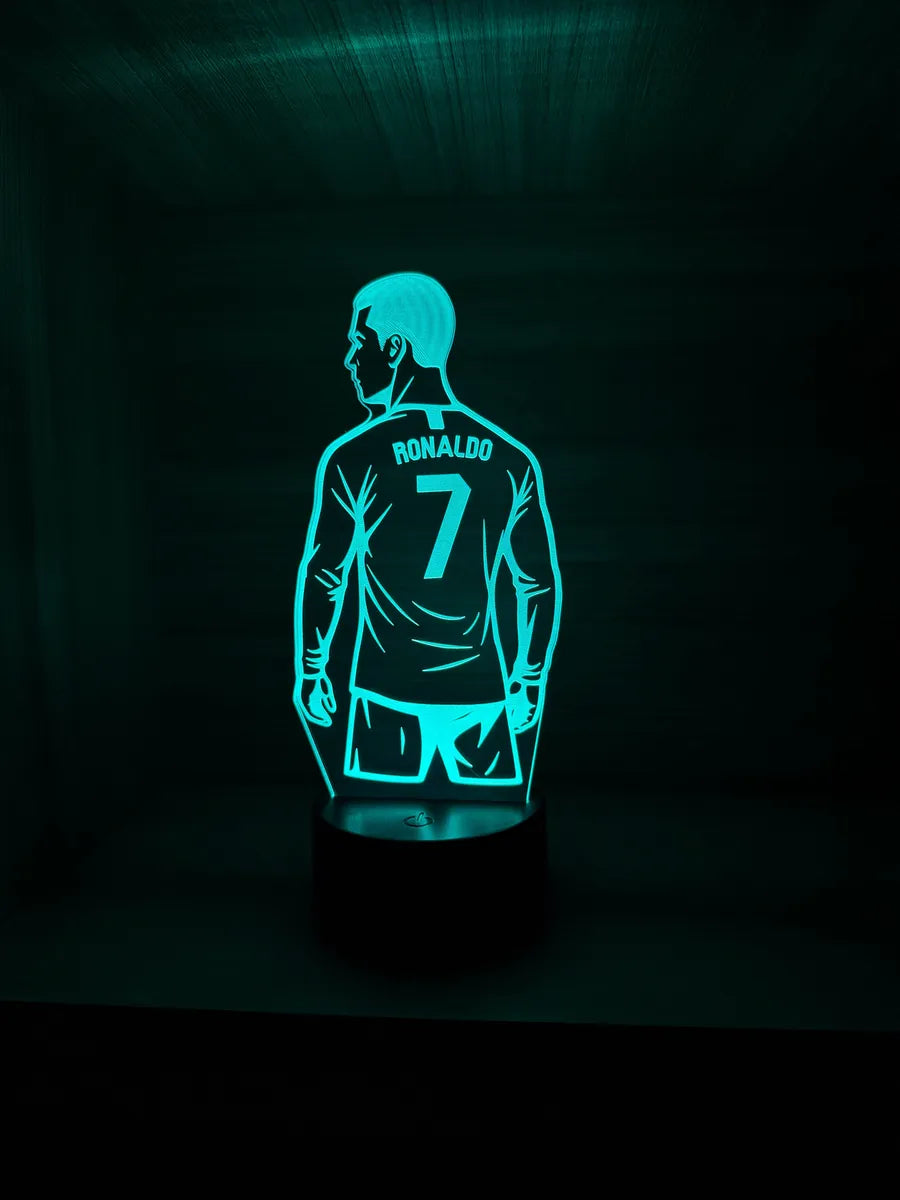 Lámpara De Noche Led Cristiano Ronaldo Cr7 Holograma Regalo - Negra