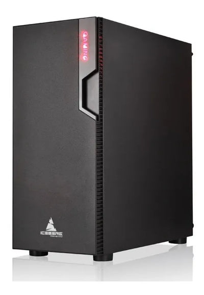 Chasis Iceberg Glacius V2 Vidrio Templado Color+ 1 Fan Rojo Negro