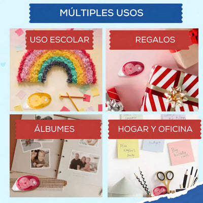 Cinta Adhesiva Doble Faz 8m X 8mm Portátil Precisa Para Manualidades Proyectos Escolares Oficinas Decoraciones Fijación Limpia Duradera Para Papel Regalo Cartón Fotografías Y Más Fácil De Usar