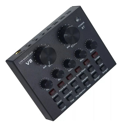 Interfaz Mezclador De Audio Externo Usb Tarjeta De Sonido V8