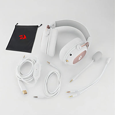 Auriculares Gamer Redragon Zeus H510w White Color Blanco