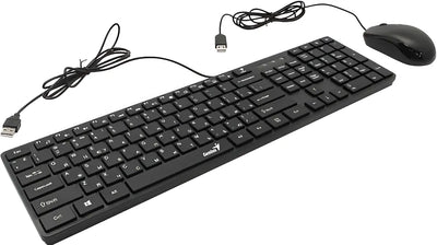 Combo Mouse y teclado Ultradelgado Genius Slimstar C126 Conexion Usb Negro, en español