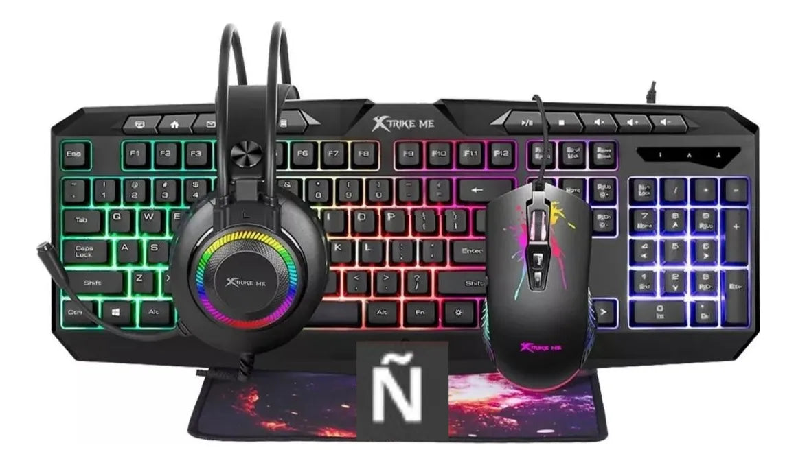 Xtr Ike Cmx-410 4 In 1 Gaming Combo Color del teclado Negro