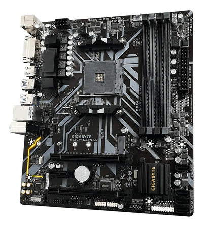 Placa Madre Gigabyte Ultra Durable B450m Ds3h V2 Negra Negro