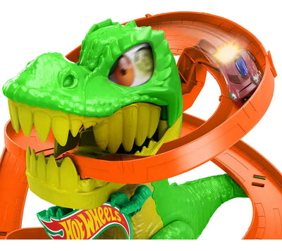 Hot Wheels Pista Jurassic World T-rex Vs Fire Station 36 Cm Color Multicolor
