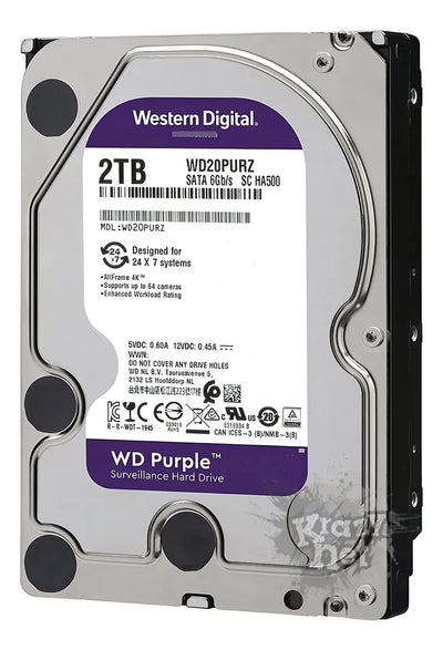 Disco duro interno Western Digital WD Purple WD20PURZ 2TB púrpura