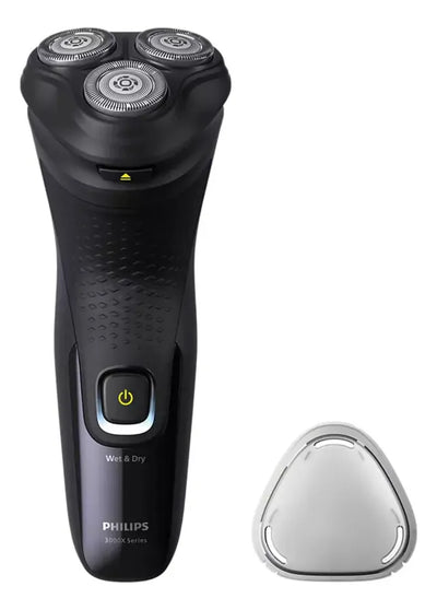 Philips Shaver 3000X Series, Afeitadora eléctrica en seco y húmedo, Tecnología SkinProtect, Recortador emergente, Máquina de afeitar, Deep Black, Modelo X3021/00