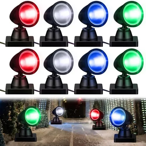 4 En 1 Accesorios Para Aldea Navideña Con Luces Led