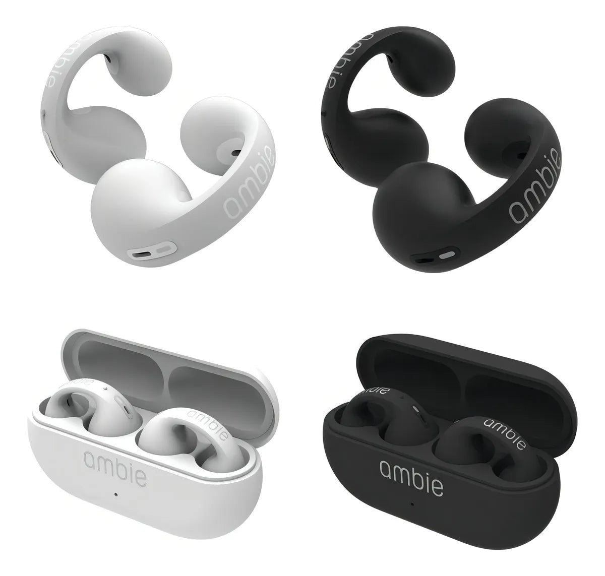 Auriculares inalámbricos Bluetooth Ambie Sound Earcuffs, color negro
