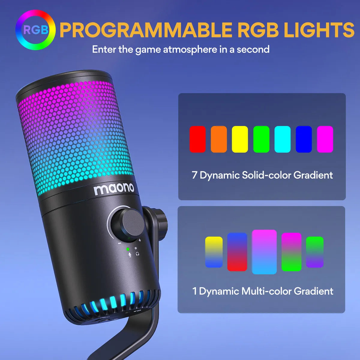 Micrófono Maono DM30 RGB condensador Cardioide Programable