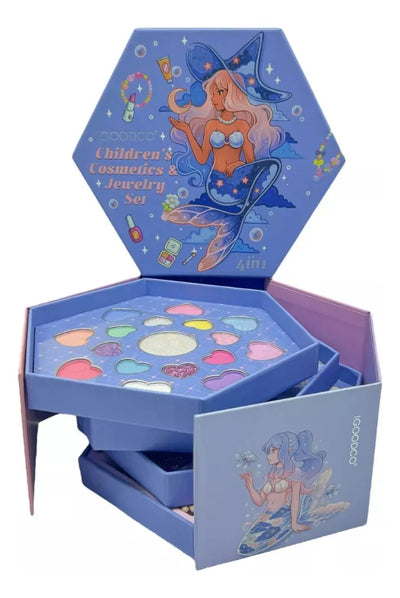 Set De Maquillaje Sombras Para Niñas No Toxico Lavable Real
