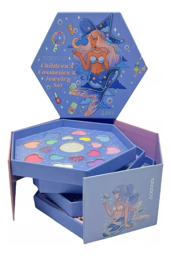 Set De Maquillaje Sombras Para Niñas No Toxico Lavable Real