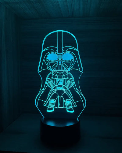 Lámpara De Noche 3d Darth Vader Star Wars Holograma Regalo - Negro
