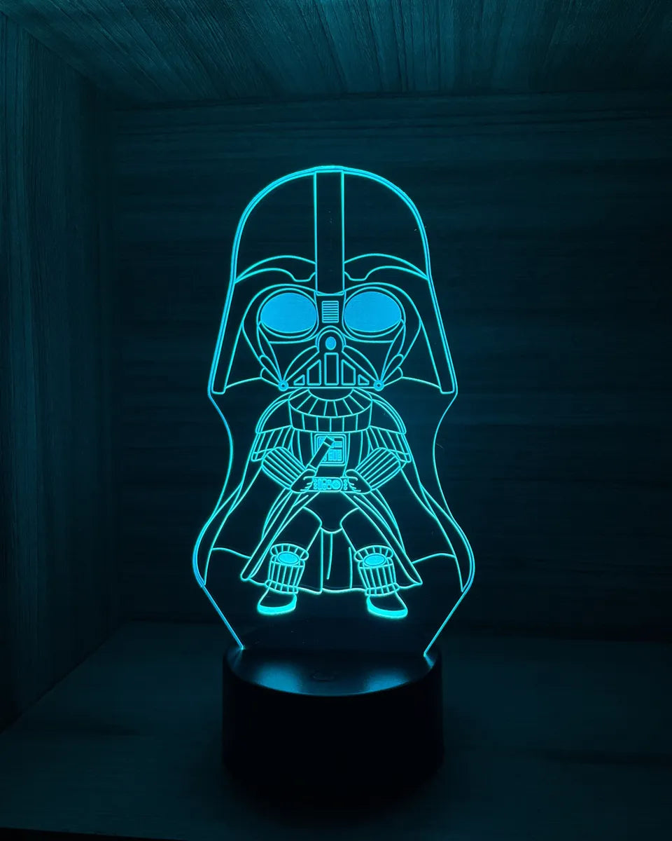 Lámpara De Noche 3d Darth Vader Star Wars Holograma Regalo - Negro