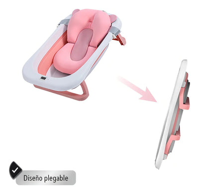 Tina Bañera Plegable Para Bebé Color Rosa Tina Bañera Plegable Para Bebé