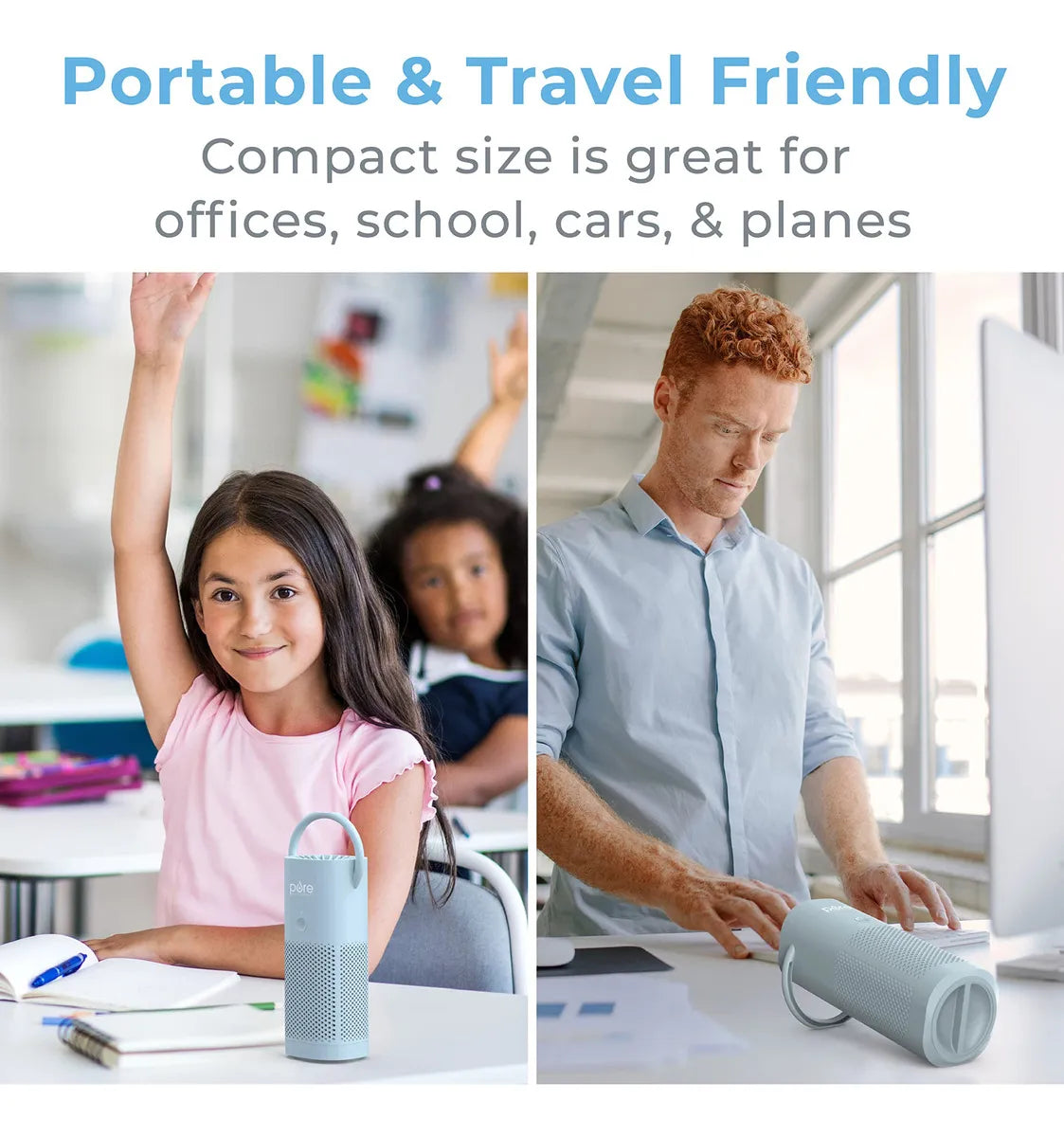 Mini Purificador De Aire Portátil Con Filtro Hepa Azul