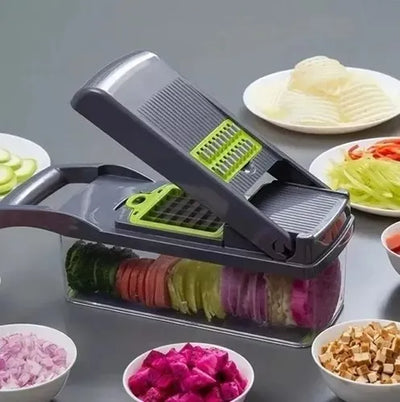 Mandolina Cortador Verduras Multi Picador Vegetales 15 En 1 Negro