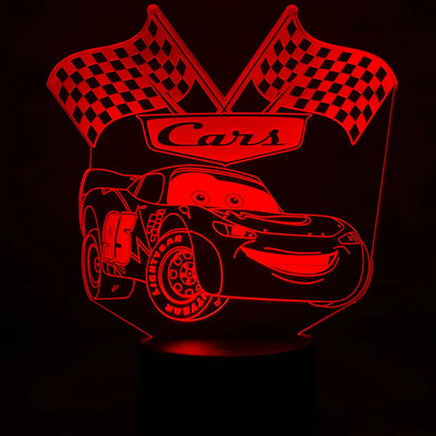 Lámpara De Noche Led Rayo Mcqueen Cars Regalo Decoración Negro