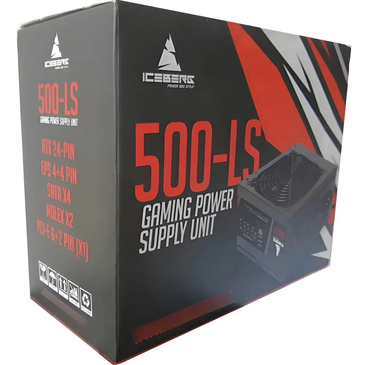 Fuente De Poder Iceberg Gaming 500-ls 500w Reales Pcie 6+2 Negro