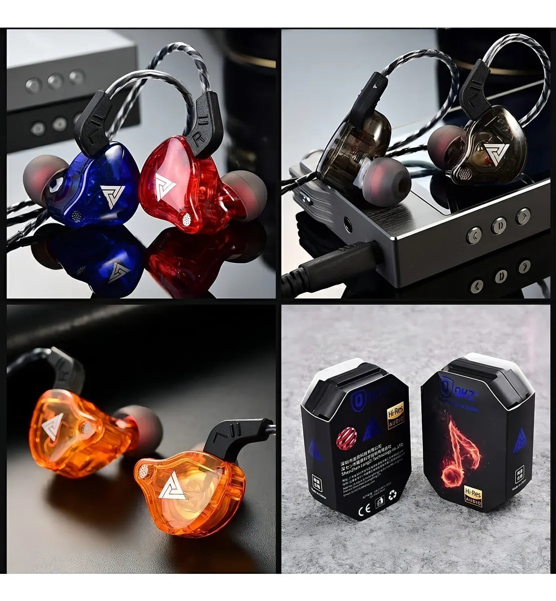 Auriculares profesionales Qkz Ak6 Full Blue Stage Return