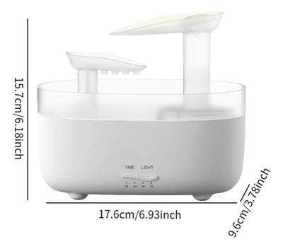 Humidificador De Aromas Vapor Cascada Luz Led + Esencia - Negro