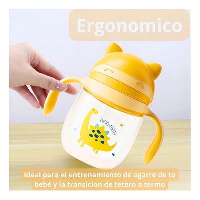 Vaso Entrenador Para Bebe Pitillo 360° Tritan Con Colgadera Color Verde Musgo