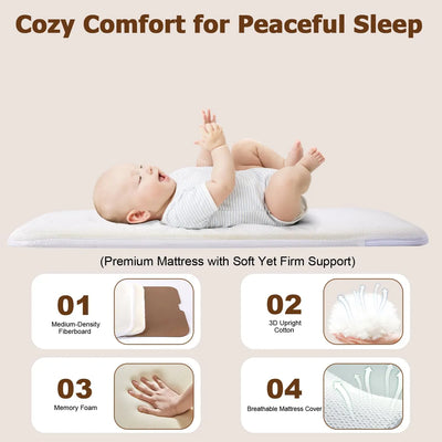 Onthewei Moises Para Bebe, Cuna Mecedora 3 En 1 Con Ruedas,