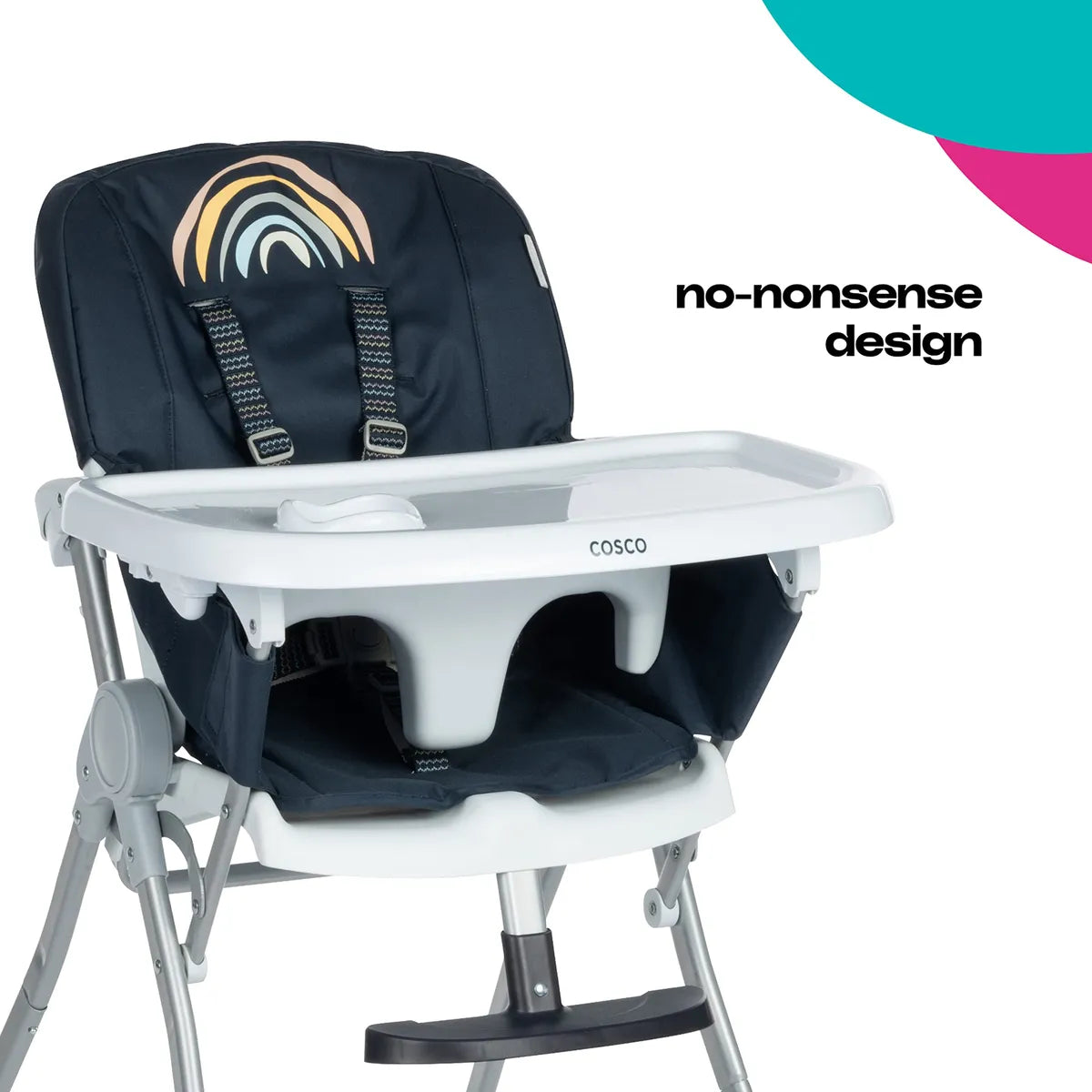 Silla Alta Reclinable Ajustable Y Plegable Arcoíris