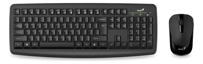 Kit de teclado y mouse inalámbrico Genius KM-8100 Español Latinoamérica de color negro