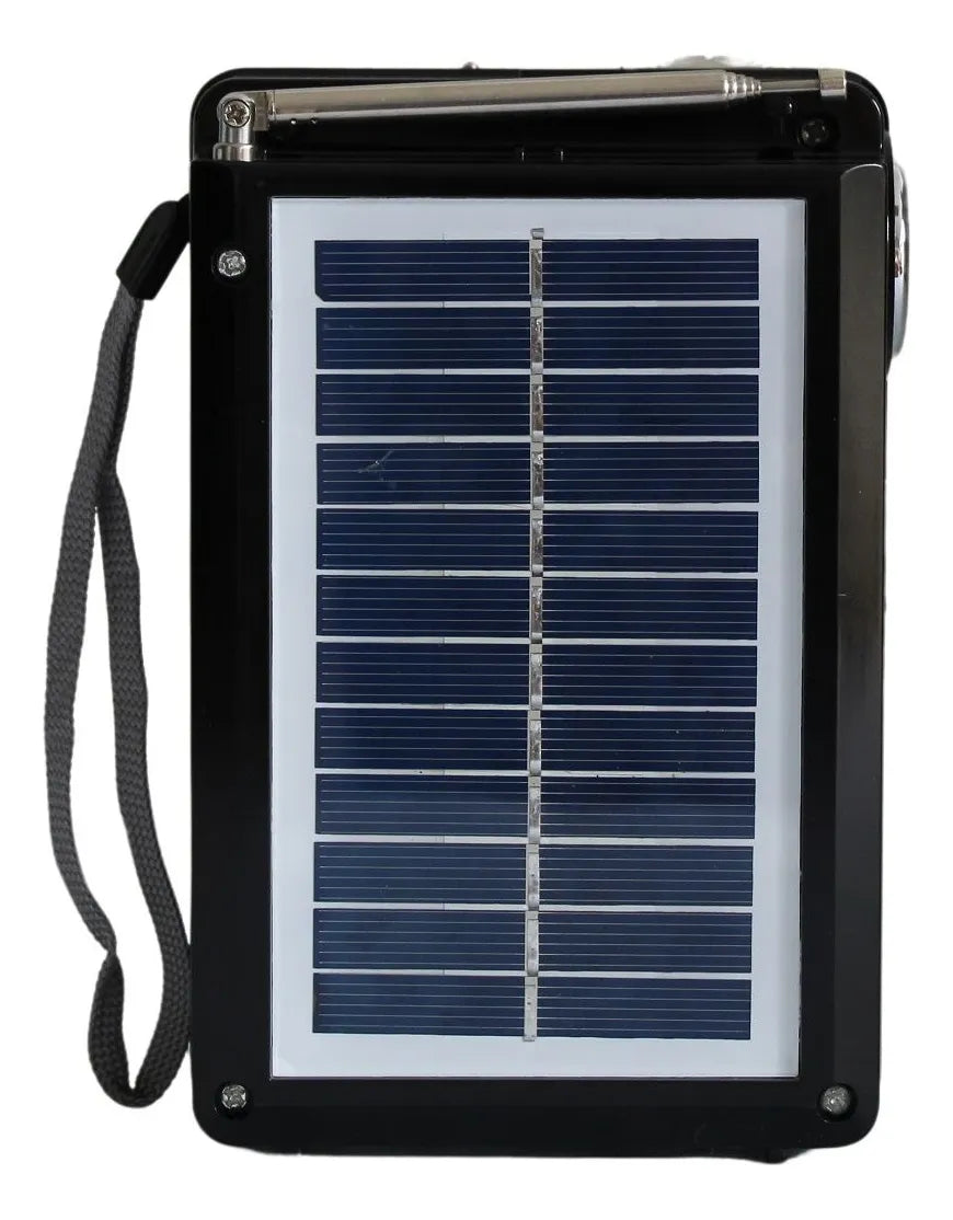 Radio Parlante Recargable Panel Solar Linterna Led Portátil Diseño
