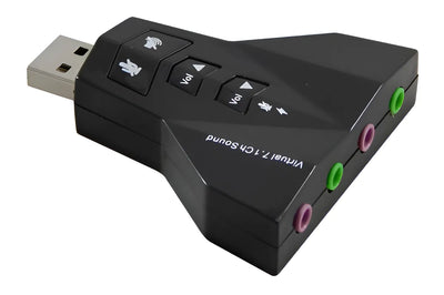 Tarjeta de sonido Adaptador de audio USB 7.1 C/ P2 de escritorio para portátil, color negro