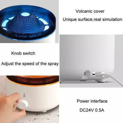 Humificador Difusor De Aromas Volcan Led 560m Esencia Color Blanco