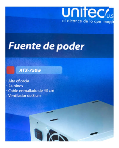 Fuente De Poder Atx - 750w Negra Negro