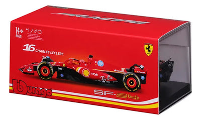 Burago 2024 F1 Ferrari Sf24 #16 Charles Leclerc Fórmula 1:43 Color Rojo