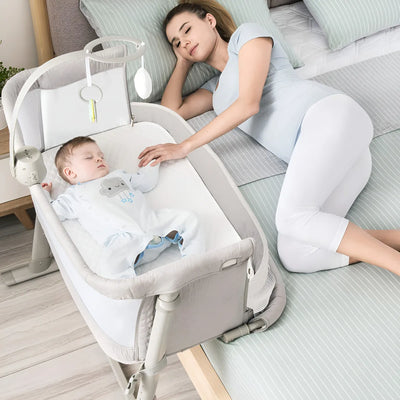 Cuna De Bebé Estilo Moisés Portátil Ajustable Lado De Cama