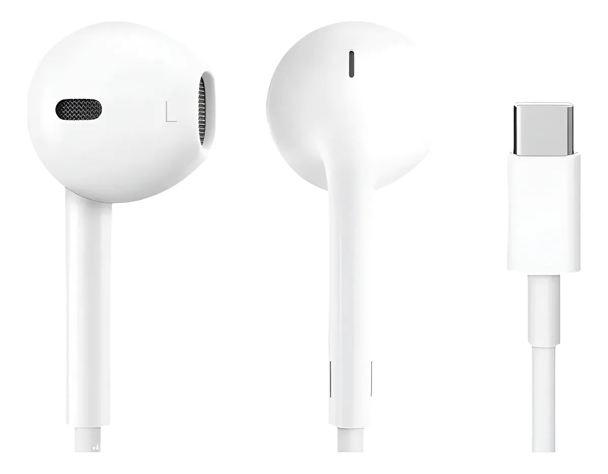 Manos Libres Audifonos Para Iphone 15 Todos Conexión Tipo C Blanco