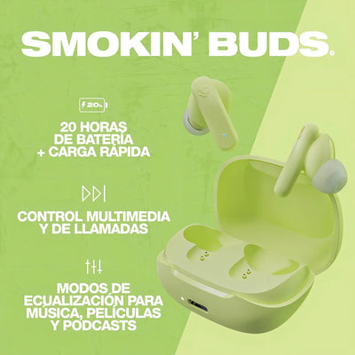 Audífonos Inalámbricos Skullcandy Smokin Buds Matcha Color Verde