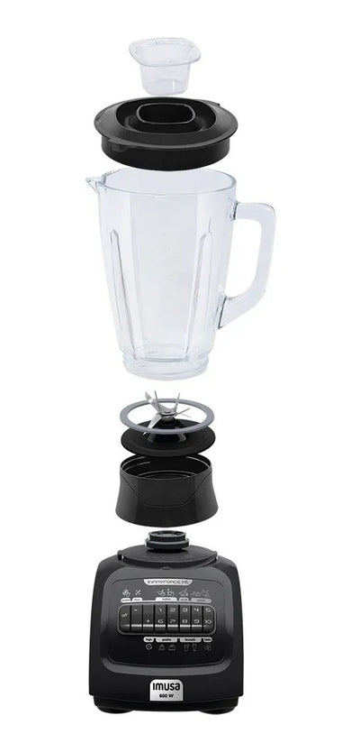 Licuadora Imusa Infiny Force XL 10 2.2 L negra con vaso de vidrio