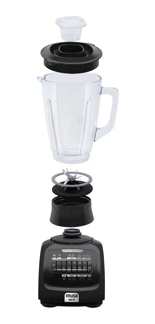Licuadora Imusa Infiny Force XL 10 2.2 L negra con vaso de vidrio