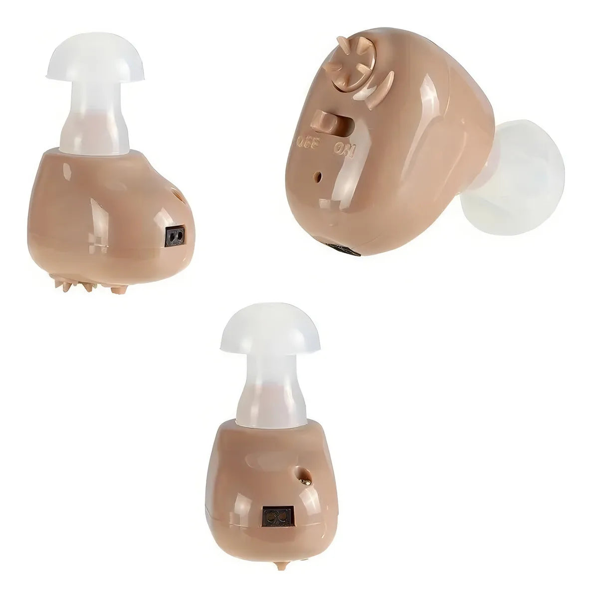 Audífono Amplificador Sordera In-ear Recargable Cormar G12 Color Marrón con Estuche de Carga
