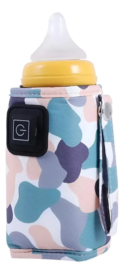 Calentador De Biberón/tetero Para Bebe Portatil Usb Viajero Camuflado Azul Claro