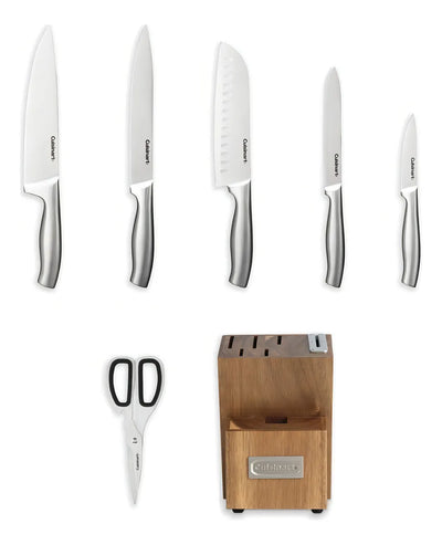 Cuisinart Juego De Cuchillos 7 Pzs En Bloque De Madera Color Plateado